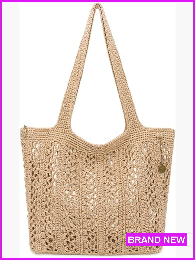 Hand Crochet Large Carryall Tote - Spacious Vegan Recycled Shoulder Bag Straps